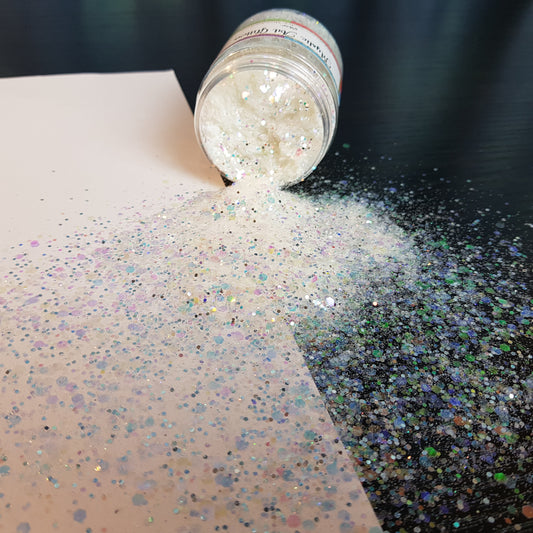 Colorful White Iridescent Opalescent Ultra Fine Glitter Pixie Dust
