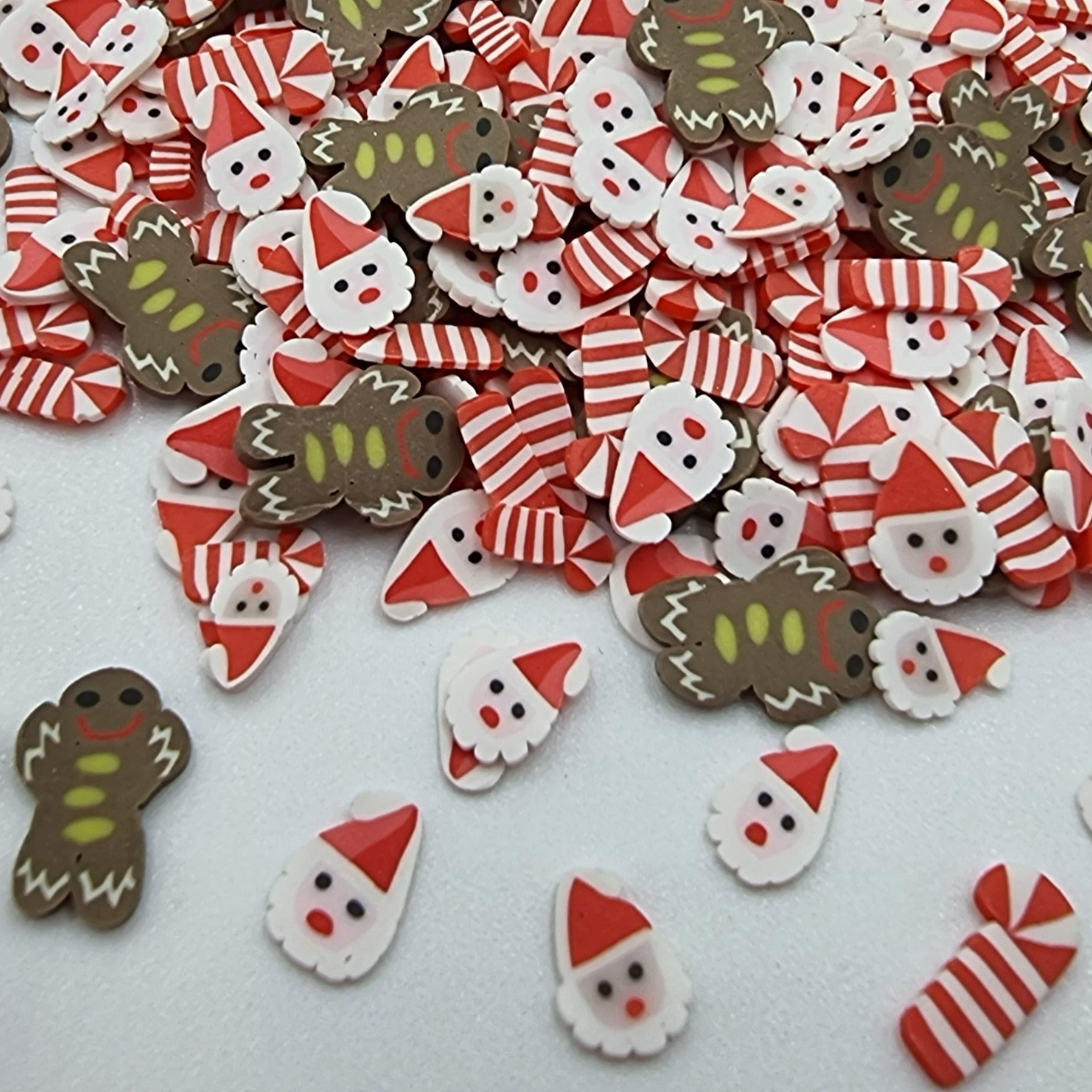 Polymer Clay Gingerbread-Santa-Candy Cane - Mystic Art Glitters