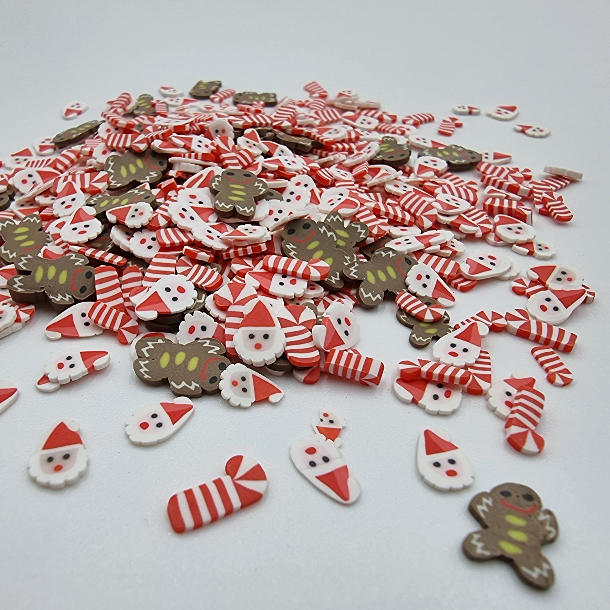 Polymer Clay Gingerbread-Santa-Candy Cane - Mystic Art Glitters