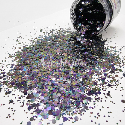 Bewitched Black Rainbow Glitter Mix
