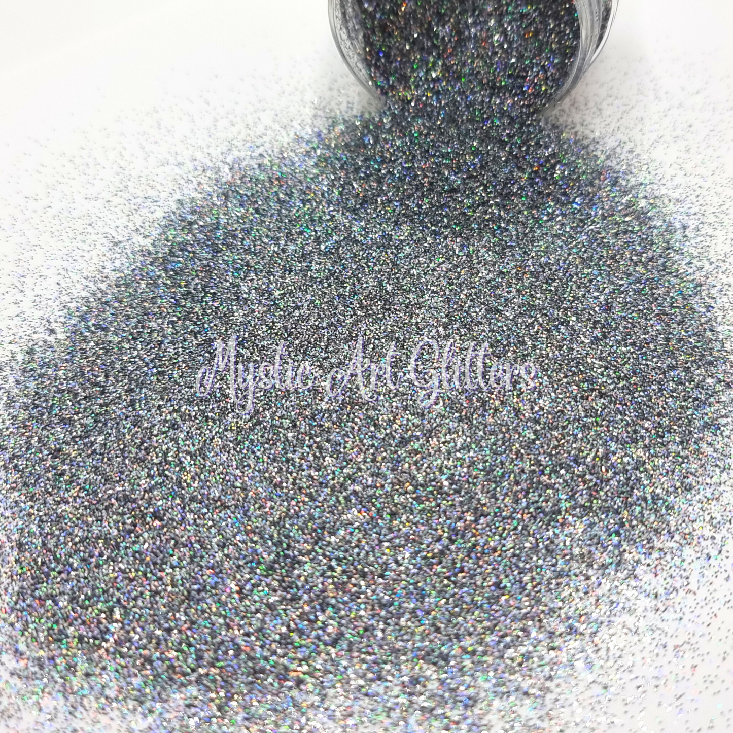 Pewter silver holographic glitter