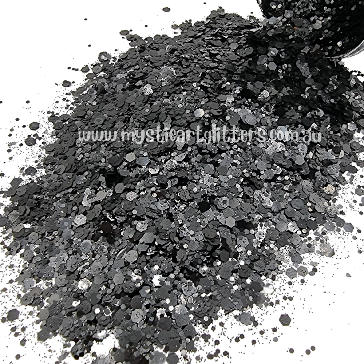 Biodegradable Glitter - Blackest Black - Mystic Art Glitters