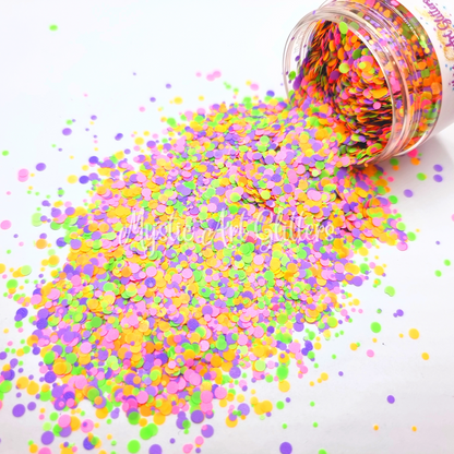 Multicoloured Circle Round Taffy Glitter