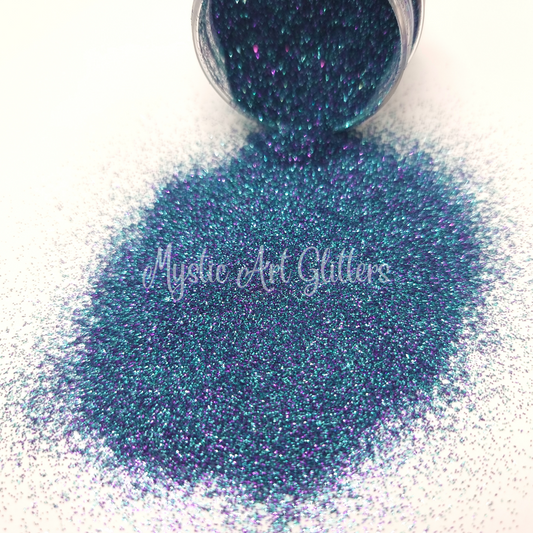 Rainforest green and purple glitter