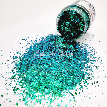 Turquoise or Teal coloured Flake glitter