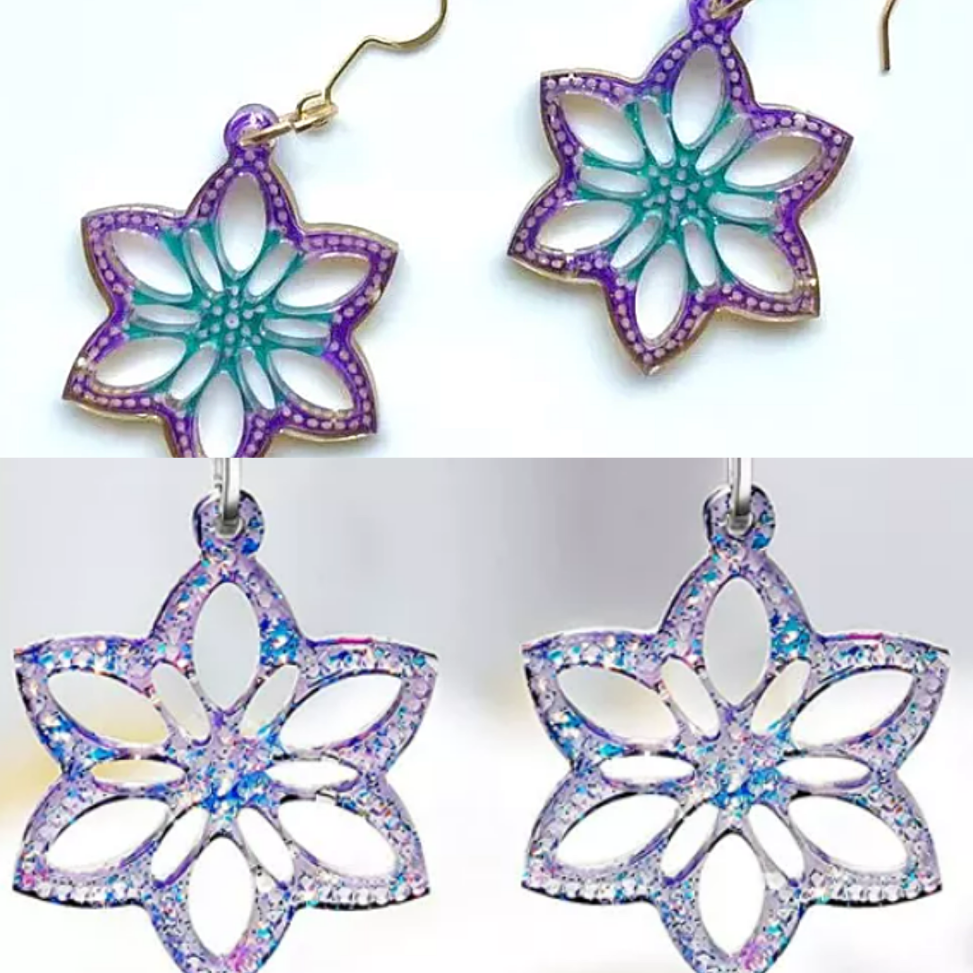 Star Flower Silicone Earring Mould - Mystic Art Glitters
