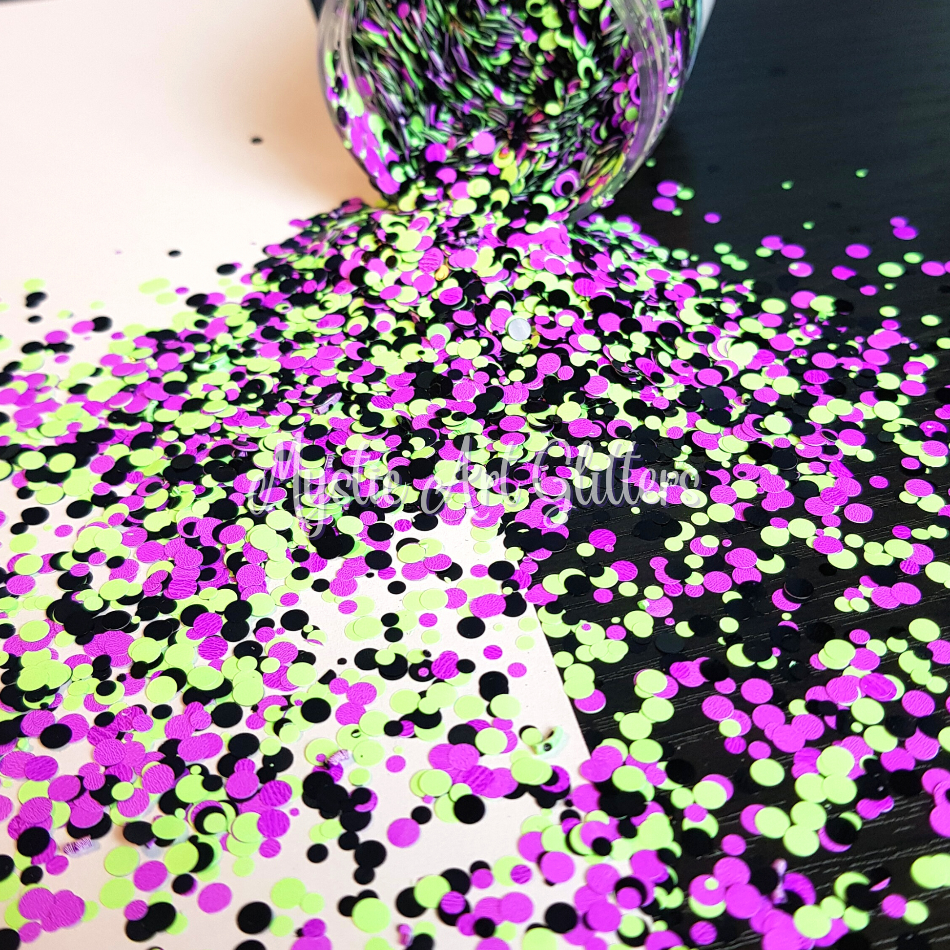 Purple, green and black Monster Mash Round Glitter