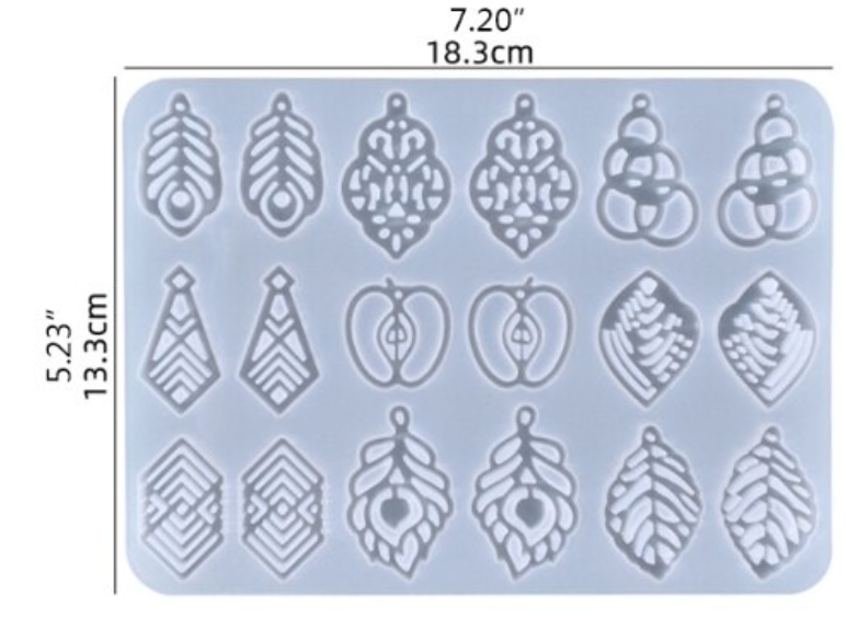9 Pairs Earrings Silicone Mould - Mystic Art Glitters