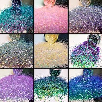 9 colour shifting glitters