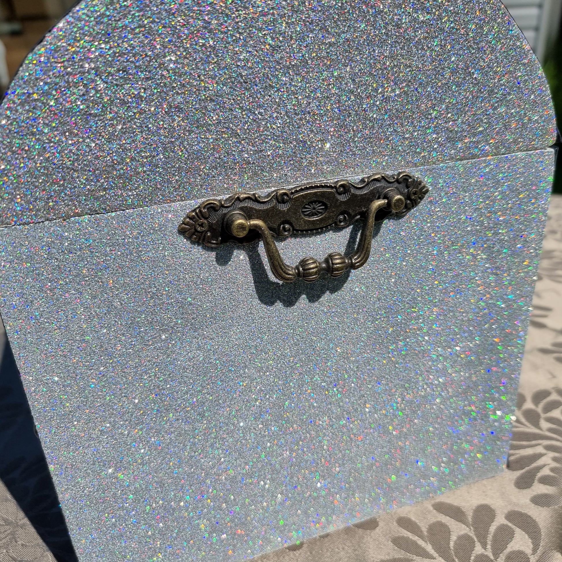 Silver Glittered Wedding Wishing Well - Chest - Mystic Art Glitters