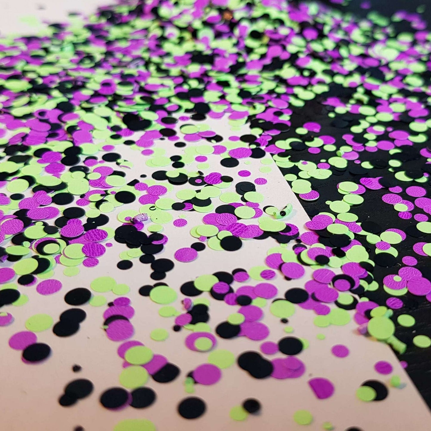 Monster Mash round purple and black glitter