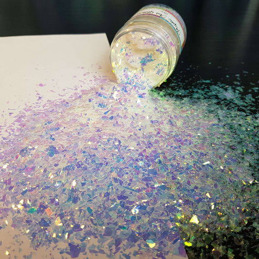 Snow Opal White Iridescent Glitter